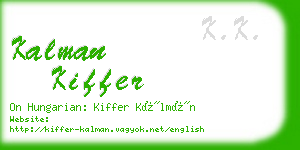 kalman kiffer business card